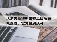 爱游戏平台官网下载-沃尔夫斯堡新主帅上任后领队连胜，实力得到认可