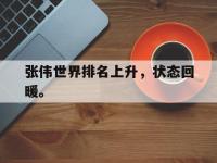 爱游戏平台官网下载-张伟世界排名上升，状态回暖。
